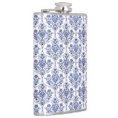 Blüh Damask Muster - blau Flachmann (Rechts)