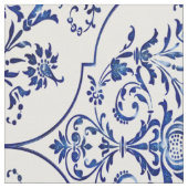 Blüh Damask Muster - blau + Ihre Idee Stoff (Nahaufnahme)
