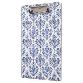 Blüh Damask Muster - blau Klemmbrett (Links)