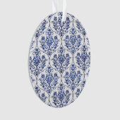 Blüh Damask Muster - blau Ornament (Vorderseite)
