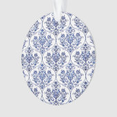 Blüh Damask Muster - blau Ornament (Vorderseite)