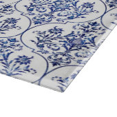 Blüh Damask Muster - blau Schneidebrett (Ecke)