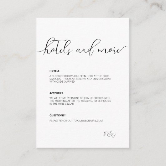 Blüh ・ Delicate Modern Script ・ Schwarz & Weiß Begleitkarte (Vorderseite)