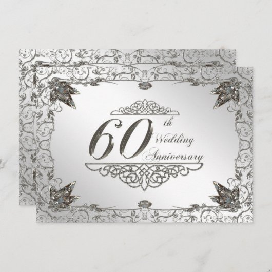 Blüh Diamond 60. Hochzeitstag Einladung (Vorne/Hinten)