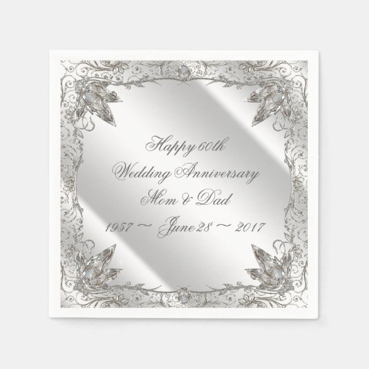 Blüh Diamond 60-Jubiläum Papier Napkins Serviette (Vorderseite)