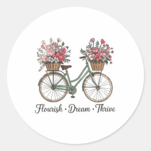 Blüh Dream Thrive Blumenbike Subtle 8647 Trum Runder Aufkleber