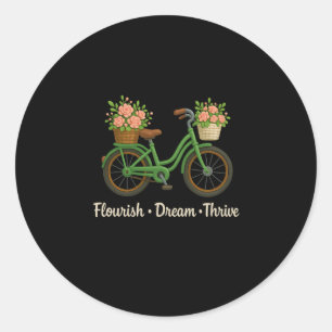 Blüh Dream Thrive Blumenbike Subtle 8647 Trum Runder Aufkleber