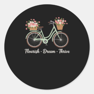 Blüh Dream Thrive Blumenbike Trump Subtle Res Runder Aufkleber