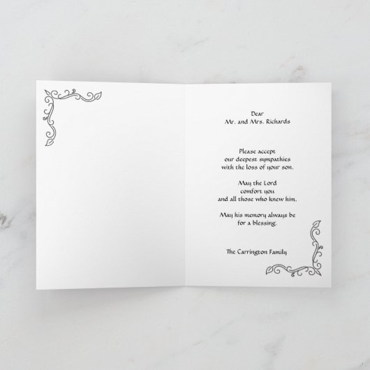 Blüh Ermutigung Bibel Verse Sympathie Karte (Innenseite)