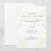 Blüh Filigree Brautparty Einladung (Vorne/Hinten)
