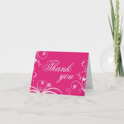 Blüh Fuchsia Dankeschön Card Dankeskarte (Vorderseite)