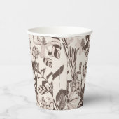 Blüh gefliester Ziertextur mit Blume. Pappbecher (Rechts)