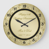 Blüh Gold 50. Hochzeitstag Große Wanduhr (Vorderseite)