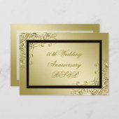 Blüh Gold 50. Hochzeitstag RSVP Karte (Vorne/Hinten)
