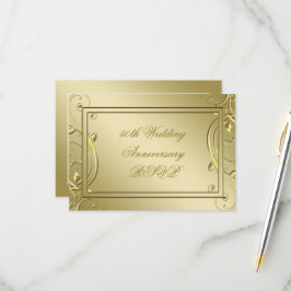 Blüh Gold 50. Hochzeitstag RSVP Karte