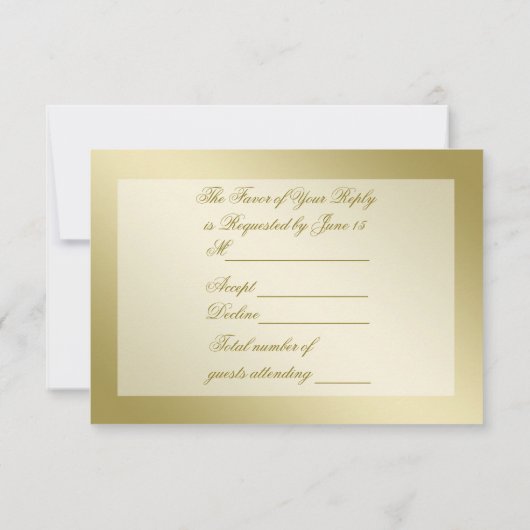 Blüh Gold 50. Hochzeitstag RSVP Karte (Rückseite)