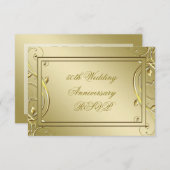 Blüh Gold 50. Hochzeitstag RSVP Karte (Vorne/Hinten)
