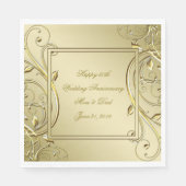 Blüh Gold 50. Hochzeitstag Serviette (Vorderseite)