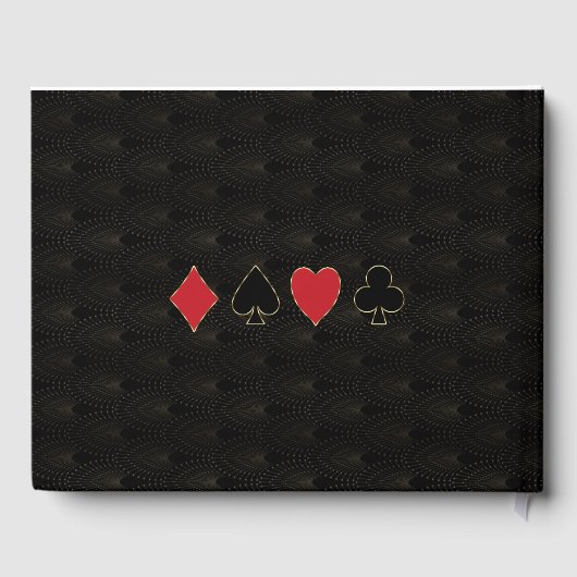 Blüh Gold Art Deco Casino Vegas Poker Hochzeit Gästebuch (Rückseite)