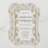 Blüh Gold Art Deco Great Gatsby Wedding Einladung (Vorne/Hinten)