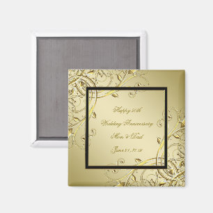 Blüh Gold Black 50. Hochzeitstag Magnet