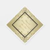 Blüh Gold Black 50. Hochzeitstag Serviette (Ecke)