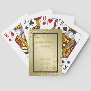 Blüh Gold Black 50. Hochzeitstag Spielkarten