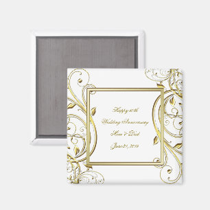 Blüh Gold White zum 50. Hochzeitstag Magnet