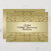 Blüh Golden 50. Hochzeitstag Einladung (Vorne/Hinten)