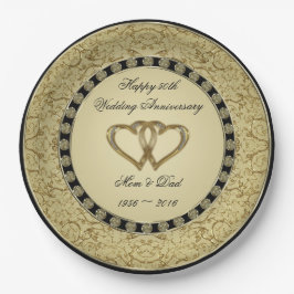 Blüh Golden Wedding Anniversary Paper Plate Pappteller
