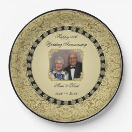 Blüh Golden Wedding Anniversary Paper Plate Pappteller