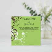 blüh; grüne Hochzeit Einladung (Stehend Vorderseite)