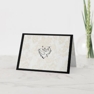 Blüh Heart on White Rose Karte