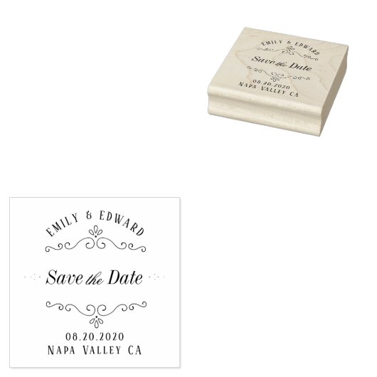 Blüh Hochzeit speichern Sie das Datum Gummistempel (Stempel)