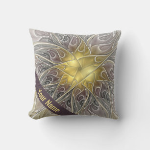 Blüh mit Gold Moderne Abstrakte Blume Kissen