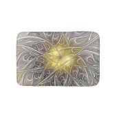 Blüh mit Gold Moderne Abstrakte Fraktal Blume Badematte (Vorderseite)