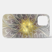 Blüh mit Gold Moderne Abstrakte Fraktal Blume Case-Mate iPhone Hülle (Rückseite (Horizontal))