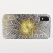 Blüh mit Gold Moderne Abstrakte Fraktal Blume Case-Mate iPhone Hülle (Rückseite (Horizontal))