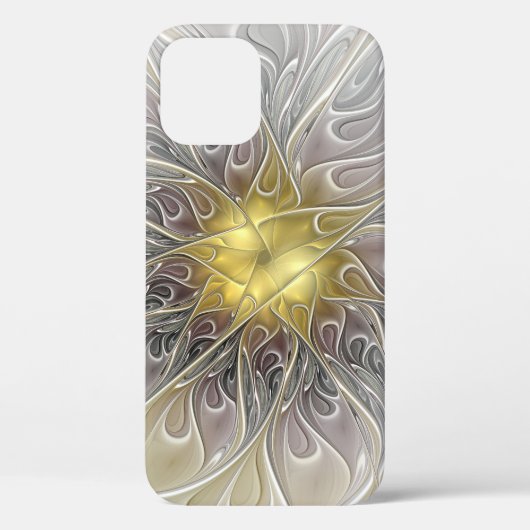 Blüh mit Gold Moderne Abstrakte Fraktal Blume Case-Mate iPhone Hülle (Rückseite)