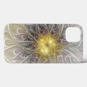 Blüh mit Gold Moderne Abstrakte Fraktal Blume Case-Mate iPhone Hülle (Rückseite (Horizontal))