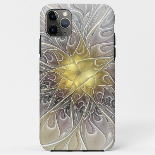 Blüh mit Gold Moderne Abstrakte Fraktal Blume Case-Mate iPhone Hülle (Rückseite)