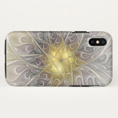 Blüh mit Gold Moderne Abstrakte Fraktal Blume Case-Mate iPhone Hülle (Rückseite (Horizontal))