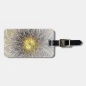 Blüh mit Gold Moderne Abstrakte Fraktal Blume Gepäckanhänger (Vorderseite horizontal)