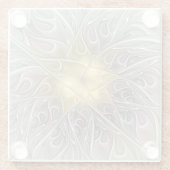 Blüh mit Gold Moderne Abstrakte Fraktal Blume Glasuntersetzer (Rückseite)