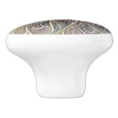 Blüh mit Gold Moderne Abstrakte Fraktal Blume Keramikknauf (Seitenansicht)