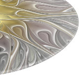 Blüh mit Gold Moderne Abstrakte Fraktal Blume Schneidebrett (Ecke)