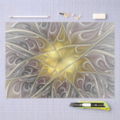 Blüh mit Gold Moderne Abstrakte Fraktal Blume Seidenpapier (Handwerk)