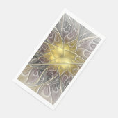 Blüh mit Gold Moderne Abstrakte Fraktal Blume Serviette (Ecke)