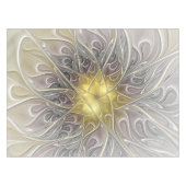 Blüh mit Gold Moderne Abstrakte Fraktal Blume Tischdecke (Vorderseite (Horizontal))