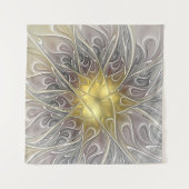 Blüh mit Gold Moderne Abstrakte Fraktal Blume Wandteppich (Vorderseite (Horizontal))